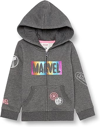 Photo 1 of Amazon Essentials Disney | Marvel Girls and Toddlers' Fleece Zip-Up Sweatshirt Hoodies, Medium
