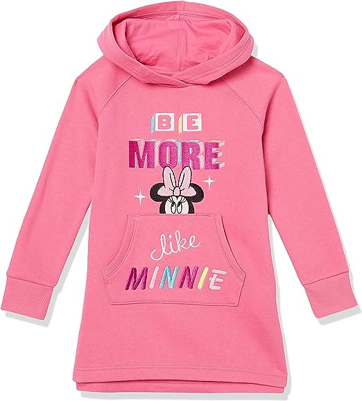 Photo 1 of Amazon Essentials Disney | Marvel | Star Wars | Frozen | Princess Girls and Toddlers' Fleece Long-Sleeve Hooded Dresses 2T Pink, Minnie Vibes. Set of 2