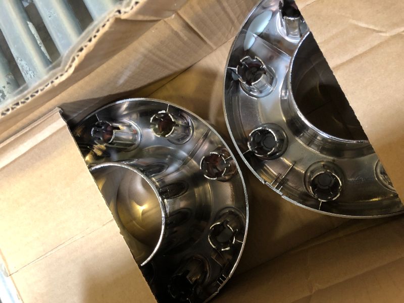Photo 1 of 2PCS Replacement for 2005-2018 F-350 F350 Dually Front 4X4 Open Chrome Wheel Center Hub Cap Replaces 5C3Z1130TA
