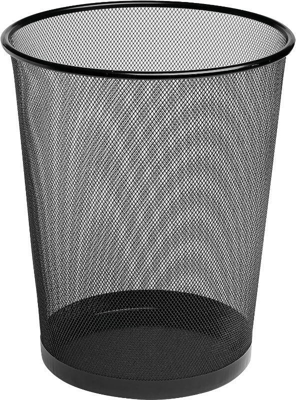 Photo 1 of Greenco Small Trash Cans for Home or Office,  4.5 Gallon Black Mesh Round Trash Cans - Desk Trash Can - Lightweight, Sturdy for Under Desk, Kitchen, Bedroom, Den, Dorm Room, or Recycling Can