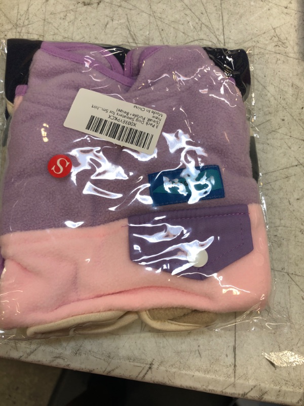 Photo 2 of 2 Pack Dog Clothes for Small Dogs Boy Girl, Tiny Chihuahua Yorkie Winter Spring Clothes, Cute Small Dog Pajamas Pjs Jumpsuit Cat Clothes Outfit Apparel Small (Bust 12.21in) Purple+Beige, SIZER SMALL 