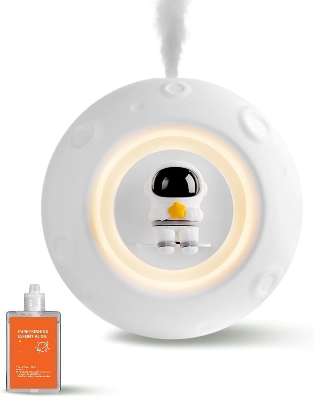 Photo 1 of  Essential Oil Diffuser – White Aromatherapy Diffuser with Astronaut LED Night Light for Bedroom, Living Room, Nursery Room - Cute Wall Mounted Diffuser with Night Light for Baby, Kids