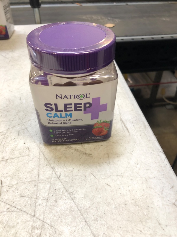 Photo 2 of Natrol Sleep+ Calm, Drug Free Sleep Aid Supplement, Calm an Active Mind, Ease to Sleep, 60 Strawberry Flavored Gummies--- EXP 10/2023--- FACTORY SEALED 