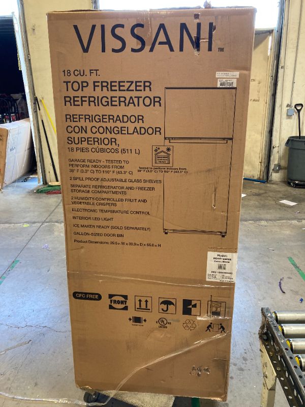 Photo 12 of 18 cu. ft. Top Freezer Refrigerator DOE in White
