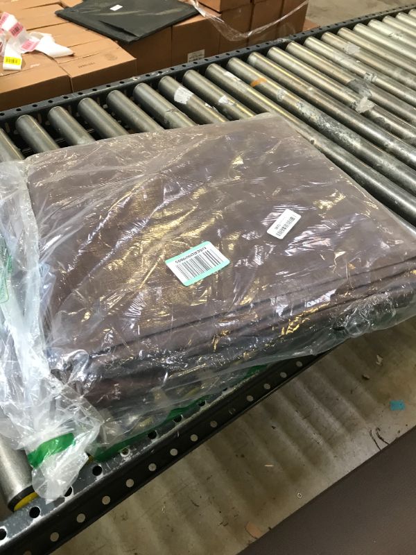 Photo 2 of 6' x 20' Super Heavy Duty 16 Mil Brown Poly Tarp Cover - Thick Waterproof, UV Resistant, Rip and Tear Proof Tarpaulin with Grommets and Reinforced Edges - by Xpose Safety