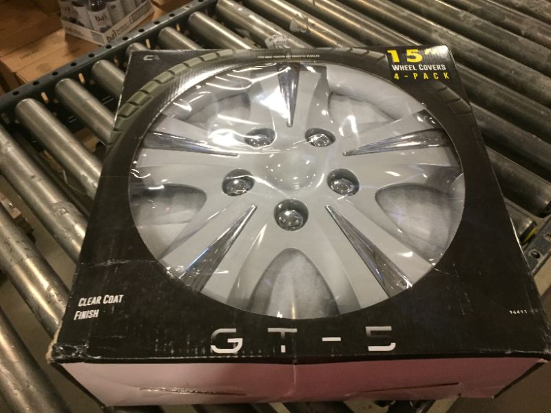 Photo 2 of Custom Accessories 96411 GT-5 Silver 15" Wheel Cover, Pack of 4