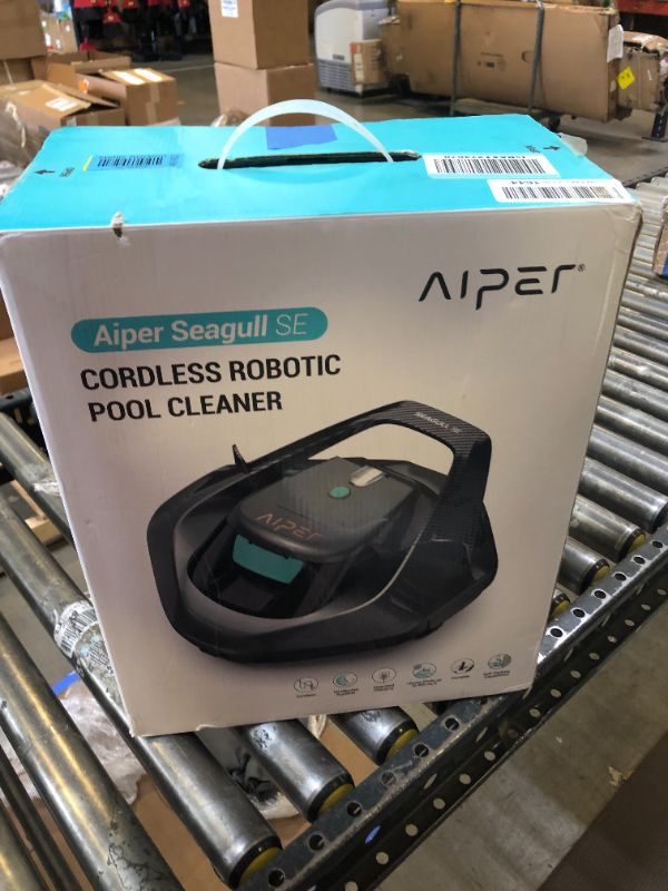 Photo 3 of (2023 Upgrade) AIPER Seagull SE Cordless Robotic Pool Cleaner, Pool Vacuum Lasts 90 Mins, LED Indicator, Self-Parking, Ideal for Above/In-Ground Flat Pools up to 40 Feet - Gray