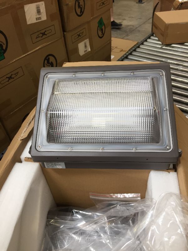 Photo 3 of bulbeats 120W LED Wall Pack Lights with Dusk to Dawn Photocell, [Eqv. 1020W MH/HPS] 5000K IP65 Waterproof Wall Mount Outdoor Security Lighting Fixture, Energy Saving Upto 4600KW*4/5Yrs(5Hrs/Day) 4Pack 120W-4Pack