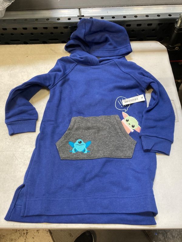 Photo 1 of Amazon Essentials Disney | Marvel | Star Wars | Frozen | Princess Girls and Toddlers' Fleece Long-Sleeve Hooded Dresses 2t Star Wars Child