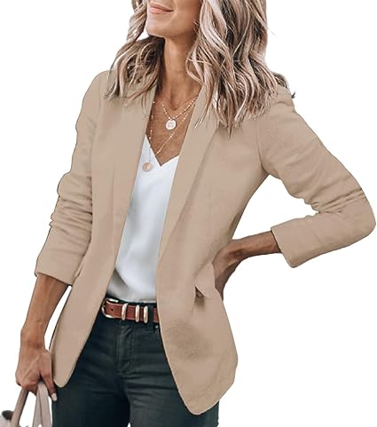 Photo 1 of Cicy Bell Womens Casual Blazers Open Front Long Sleeve Work Office Jackets Blazer size large 