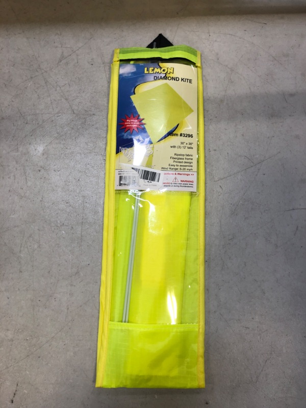 Photo 2 of In the Breeze 3296 - Lemon 30 Inch Diamond Kite - Solid Yellow, Fun, Easy Flying Kite