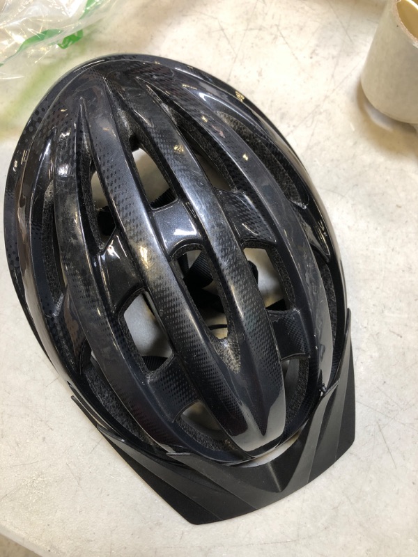 Photo 2 of Zacro Adult Bike Helmet Lightweight - Bike Helmet for Men Women Comfort with Pads&Visor, Certified Bicycle Helmet for Adults Youth Mountain Road Biker Black Universal Adult(54-62 cm)