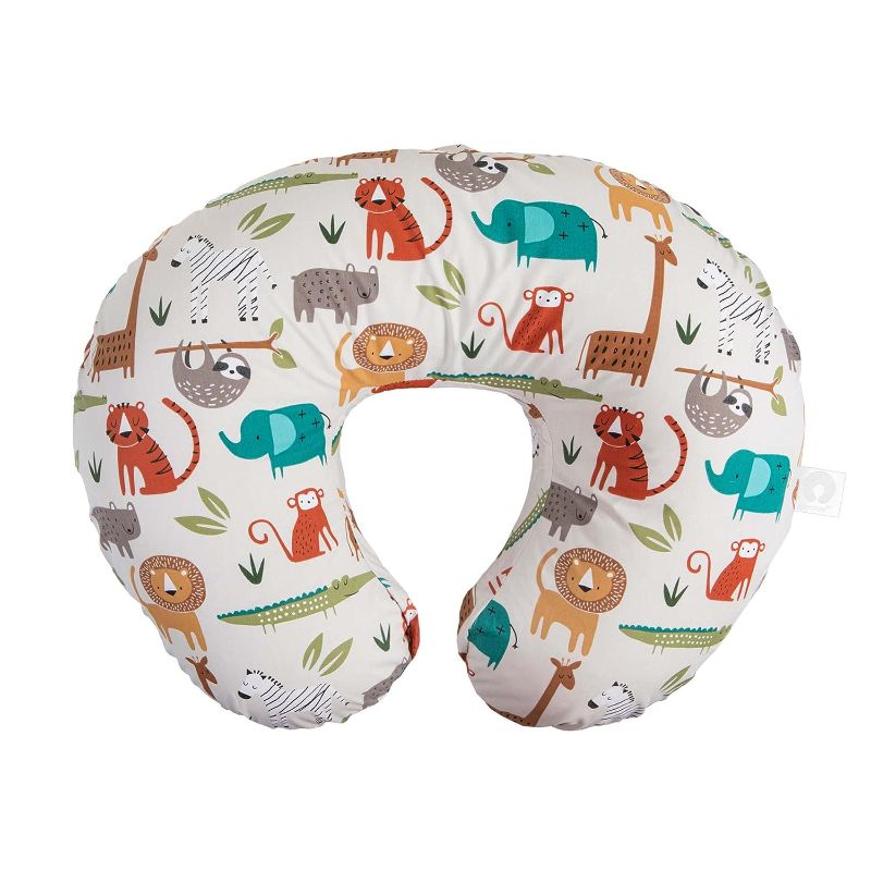 Photo 1 of Boppy Nursing Pillow Original Support, Neutral Jungle, Ergonomic Nursing Essentials for Bottle and Breastfeeding, Firm Hypoallergenic Fiber Fill, with Removable Nursing Pillow Cover, Machine Washable
