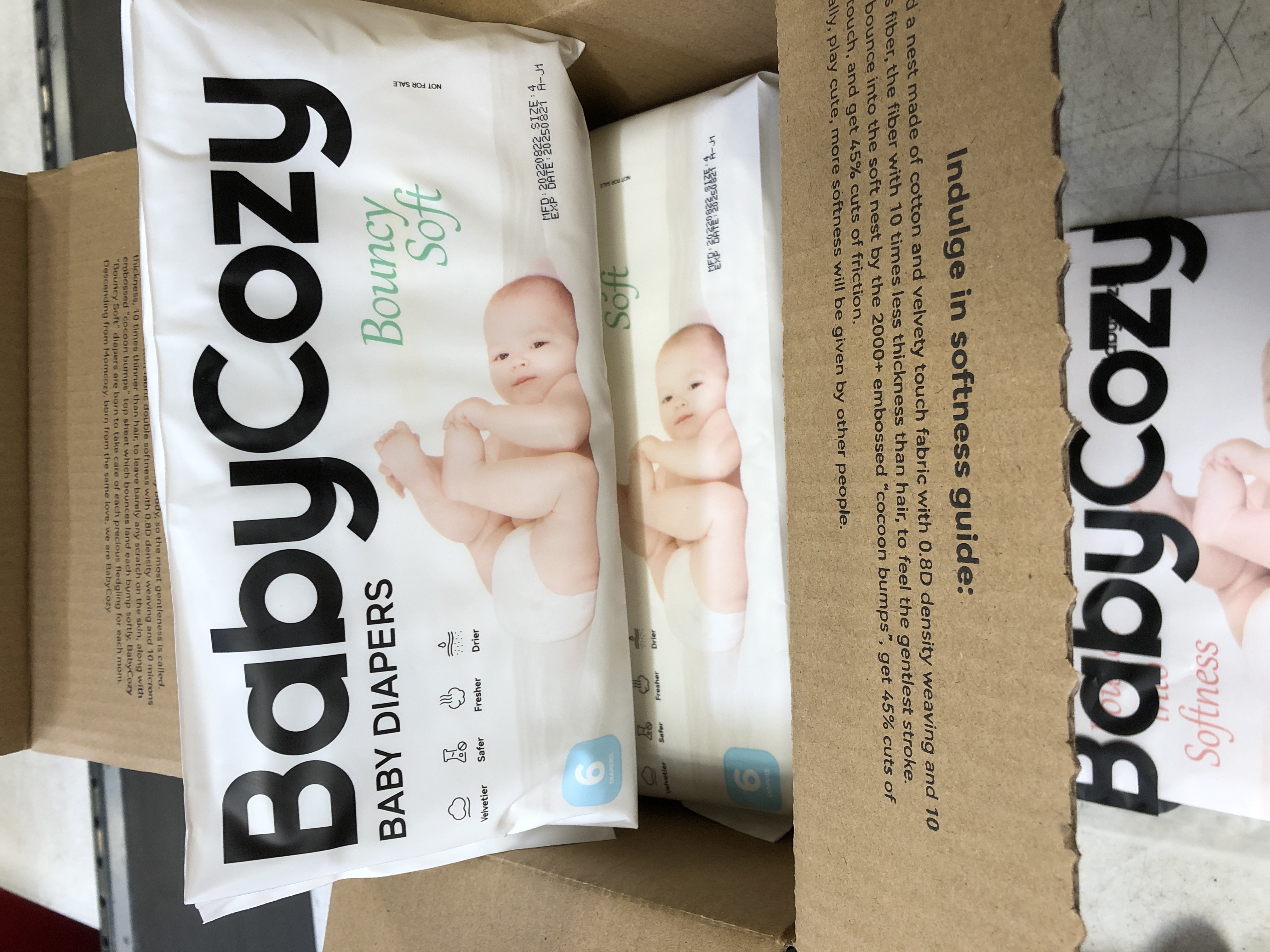 Photo 2 of Babycozy Diapers Size 4 (22~37lb) 12 Count, Baby Hypoallergenic Diapers, Bouncy Soft Diapers with Leak Proof System, Dry Disposable Diapers with Softer Touch 0.8D Diaper