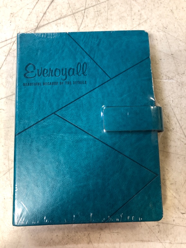 Photo 2 of Everoyall Journal Notebooks for Work with Magnetic Buckle, Hardcover Meeting Notebook, Medium 5.8 x 8 IN A5 College Ruled 320 Lined Pages - 100 GSM Thick Paper (Turquoise)