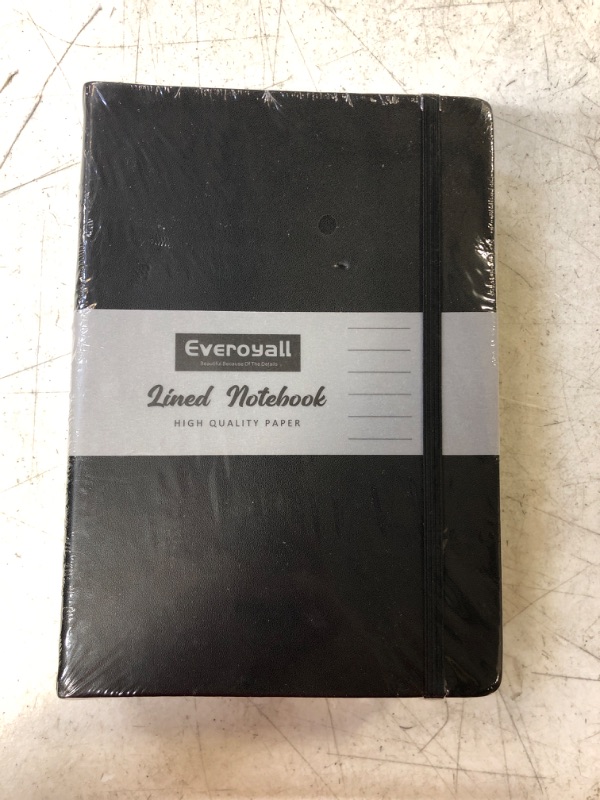 Photo 2 of Everoyall Lined Journal Notebooks, 3 Pack, Black, 160 Pages, A5 Medium 5.7 inches x 8 inches - 100 GSM Thick Paper, Hardcover