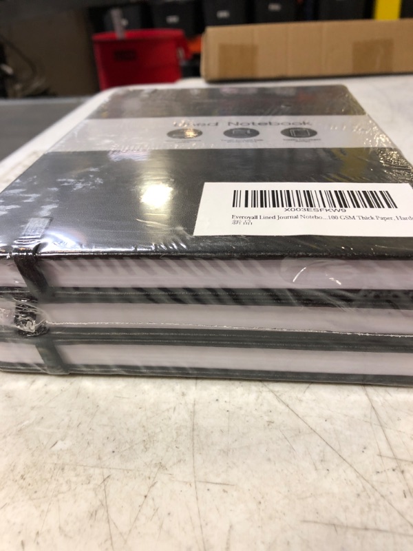 Photo 1 of Everoyall Lined Journal Notebooks, 3 Pack, Black, 160 Pages, A5 Medium 5.7 inches x 8 inches - 100 GSM Thick Paper, Hardcover