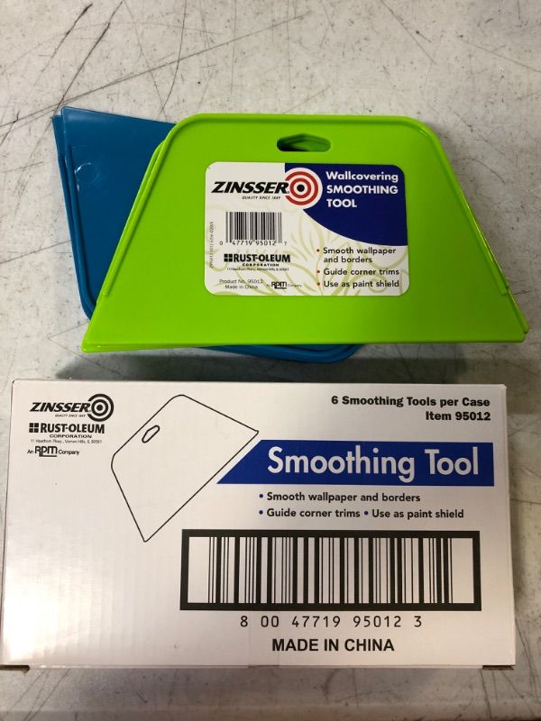 Photo 2 of Zinsser 95012 Plastic Wallcovering Smoothing Tool Box of 6 Green/Blue Rust-oleum