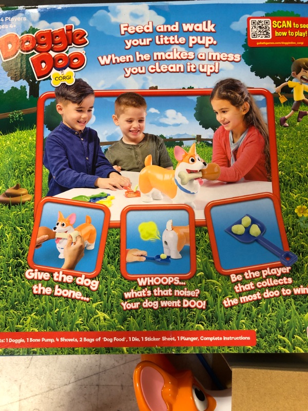 Photo 3 of Doggie Doo Corgi Game - Unpredictable Action - Feed The Doggie and Collect His Doo to Win - Includes 24-Piece Puzzle by Goliath