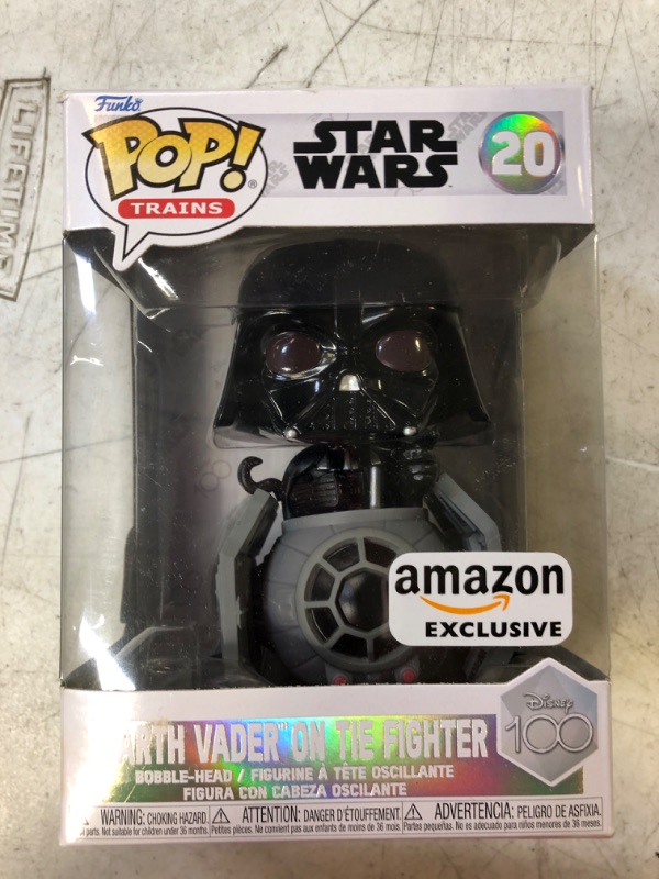 Photo 2 of Funko Pop! Train: Disney 100 - Darth Vader on Tie Fighter, Darth Vader, Amazon Exclusive