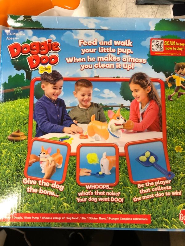 Photo 1 of Doggie Doo Corgi Game - Unpredictable Action - Feed The Doggie and Collect His Doo to Win - Includes 24-Piece Puzzle by Goliath