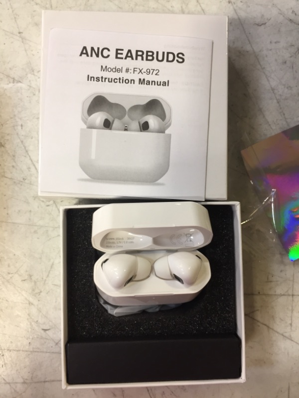 Photo 2 of Wireless Earbuds Hybrid Active Noise Cancelling Bluetooth 5.3 True Bluetooth Headphones with Wireless Charging Case 4 Mic Call IPX7 Waterproof for TV Smart Phone Computer Laptop Sports White