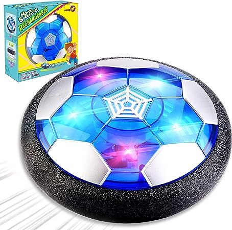 Photo 1 of Camlinbo Kids Gifts, Rechargeable Hover Soccer Ball Air Floating Soccer for Boys Girls Kids LED Light Up Toys Party Favors Foam Bumper Outdoor Game (Black)
