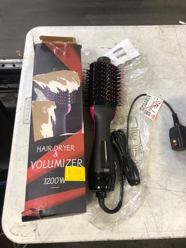 Photo 2 of Hair Dryer Brush, 4 in 1 Styling Tools Blow Dryer with Ceramic Oval Barrel and Styler Volumizer, Hot Air Hair Straightener Brush for All Hair Types Black