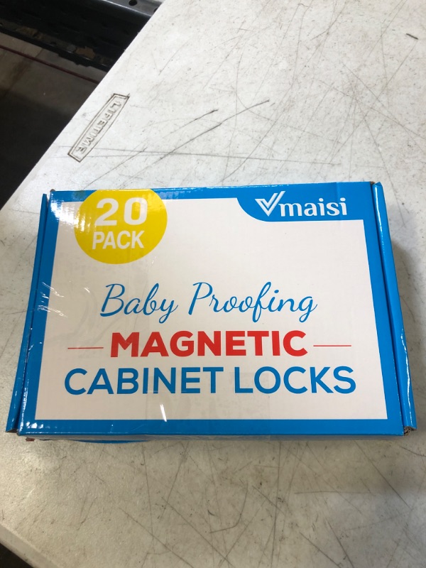 Photo 2 of 20 Pack Magnetic Cabinet Locks Baby Proofing - Vmaisi Children Proof Cupboard Drawers Latches - Adhesive Easy Installation NEW - OPEN BOX