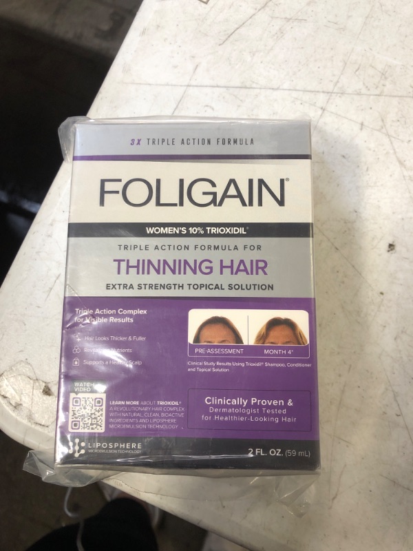 Photo 1 of Foligain Triple Action Complete Formula, Volumizing Hair Formula for Thinning Hair, Hair Formula for Women with 10% Trioxidil, 2 Fl. Oz. 1 PCK