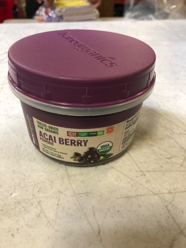 Photo 2 of BareOrganics Acai Berry Powder, Superfood Powder, Organic Dietary Supplement, 4 Ounces
EXP 11/2023