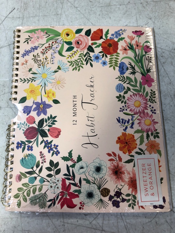 Photo 1 of S&O Floral Habit Tracker Calendar - 24 Month Daily Habit Tracker Journal - Habit Tracker Planner with Personalized Goal Chart for Fitness, Finance & Self Improvement - Weekly Chore Chart for Adults