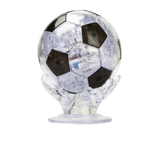 Photo 1 of Joyfia 3D Crystal Puzzle, Soccer Ball Puzzle Model Toy, Fun Brain Teaser Jigsaw Puzzles Game Gifts Toy for Adults Kids Family, for Ages 8+ (77 Piece, Black & Transparent)
