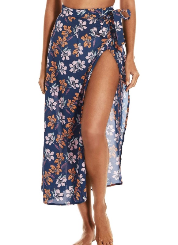 Photo 1 of Women's Swimwear Cover Up Tie Waist Split Wrap Skirt 18Plus