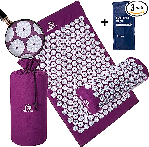 Photo 1 of Acupressure Mat and Pillow Set with Hot/Cold Gel Pack- FSA/HSA Aligabile Acupuncture Mat for Back, Neck, Head Pain, Relieve Sciatica, and Aches at Pressure Points - Natural Sleeping Aid by DoSensePro