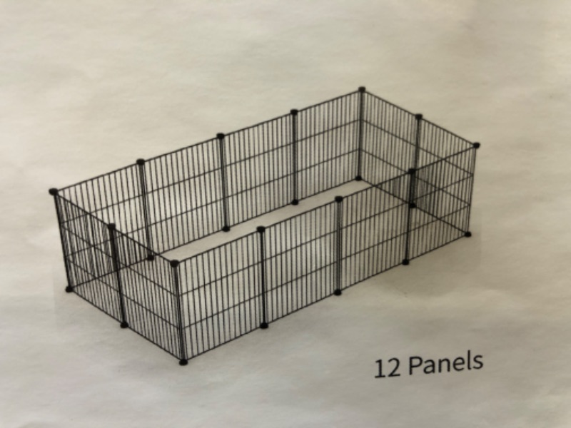 Photo 1 of  Small Animal Playpen, Small Animal Cage for Indoor Outdoor Use, Portable Metal Wire Yard Fence for Small Animal, Guinea Pigs, Bunny, Turtle, Hamster, Blanket, 12 Panels 