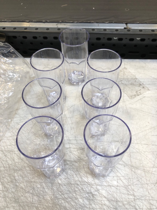 Photo 2 of 14 oz. SAN Plastic Clear Tumbler 7 pieces 