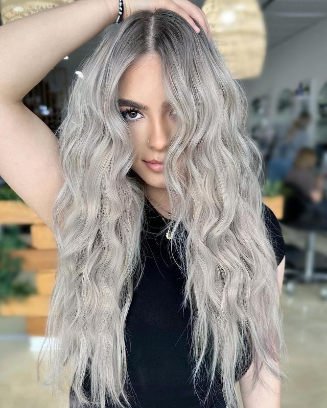 Photo 1 of 
AISI HAIR Long Wavy White Ombre Wigs for Women Middling Part White Ombre Curly Wigs Natural Looking Heat Resistant Fiber Synthetic Wigs for Daily Use