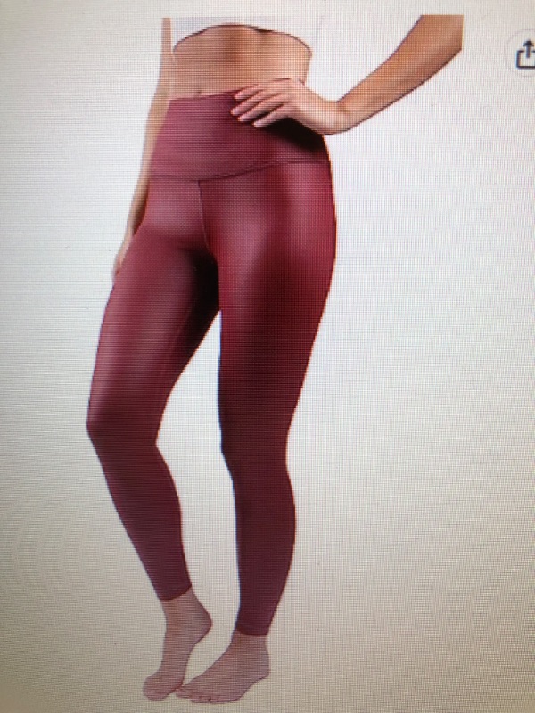Photo 1 of 2XL 90 Degree By Reflex Women's High Waisted Tummy Control Squat Proof Faux Leather Pleather Ankle Leggings - Grapelicious - 