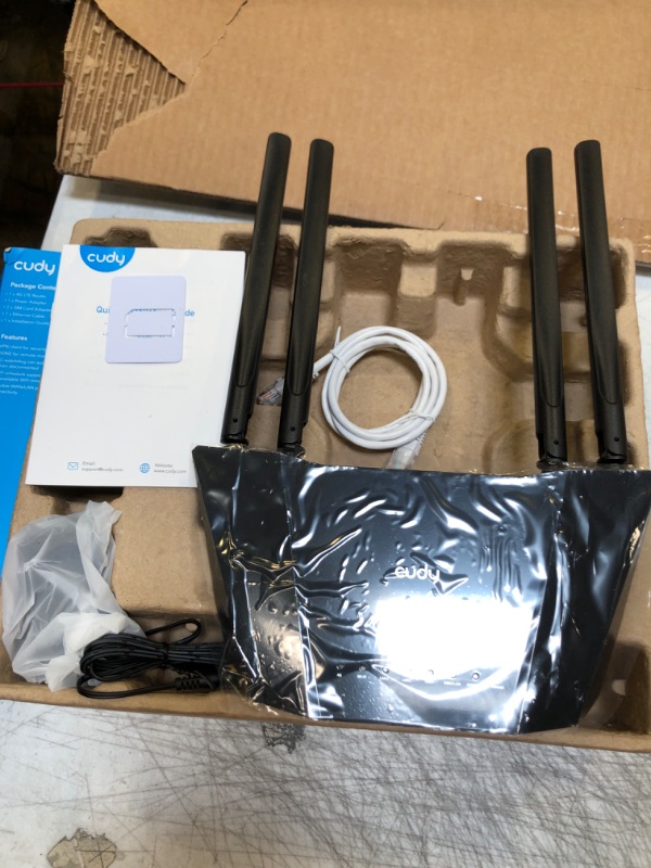 Photo 2 of Cudy N300 WiFi Unlocked 4G LTE Modem Router with SIM Card Slot, 300Mbps WiFi, LTE Cat4, EC25-AFX Qualcomm Chipset, 5dBi High Gain Antennas, FDD, DDNS, VPN, Cloudflare, Plug and Play, LT400