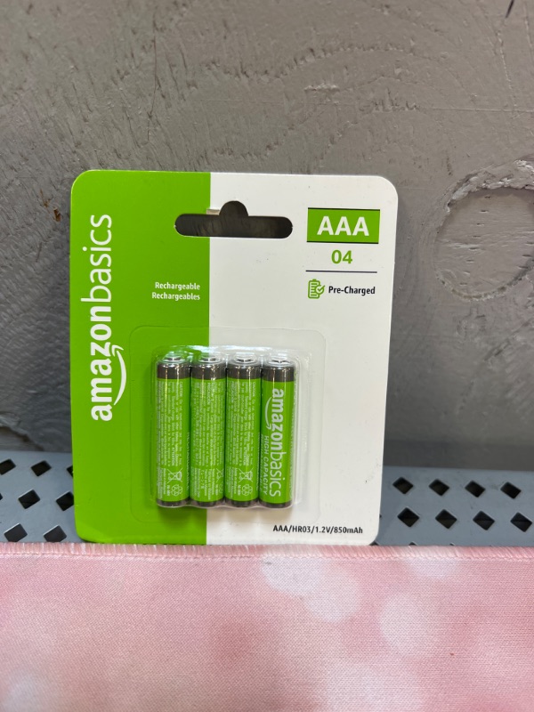 Photo 2 of Amazon Basics AAA High-Capacity Rechargeable Batteries, 4 Count (Pack of 1)