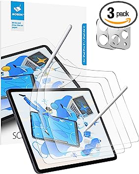 Photo 1 of MOBDIK [3+2 PACK Paperfeel Screen Protector Compatible with iPad Pro 11 (2022 & 2021 & 2020) with Camera Lens Protector, Anti-Glare, Suitable for Writing - Camera Lens Protector Silver
Visit the MOBDIK Store