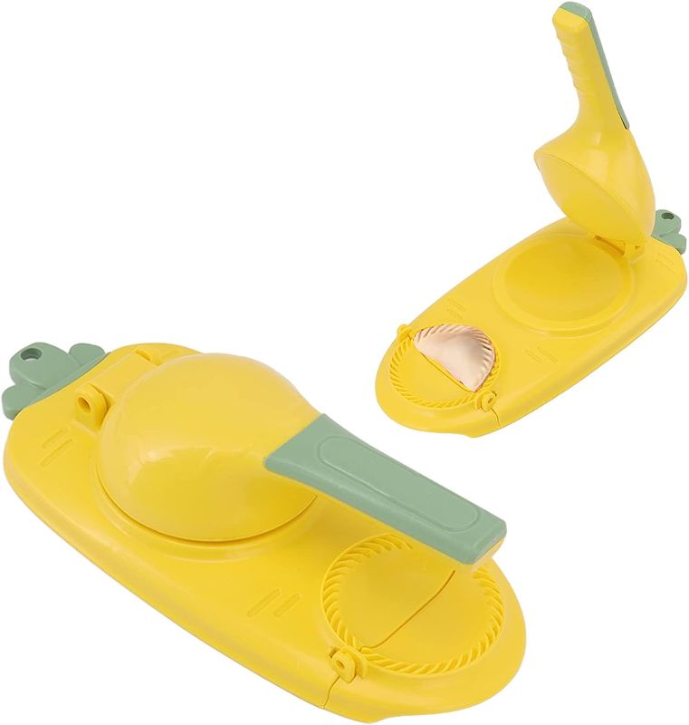 Photo 1 of 2 in 1 Dumpling Maker, Dumpling Skin Maker Dumpling Moulds, Kitchen Dumpling Making Tool, Baking Pastry Manual Artifact For Pressing Dumpling Skin Wrapper (Yellow)
