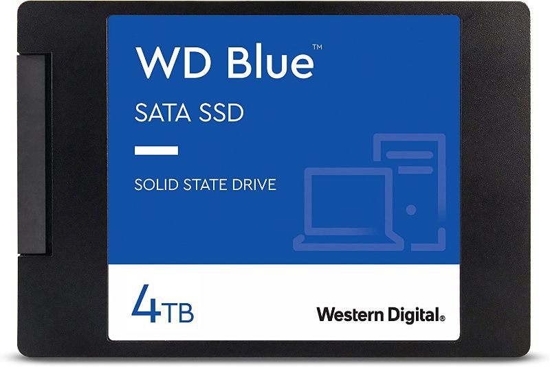 Photo 1 of Western Digital 4TB WD Blue 3D NAND Internal PC SSD - SATA III 6 Gb/s, 2.5"/7mm, Up to 560 MB/s - WDS400T2B0A
