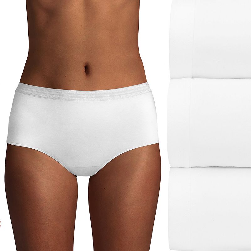 Photo 1 of Hanes Women's Ultimate X-Temp ComfortBlend Brief Panty - 3 Pack in White SIZE 9/2XL 