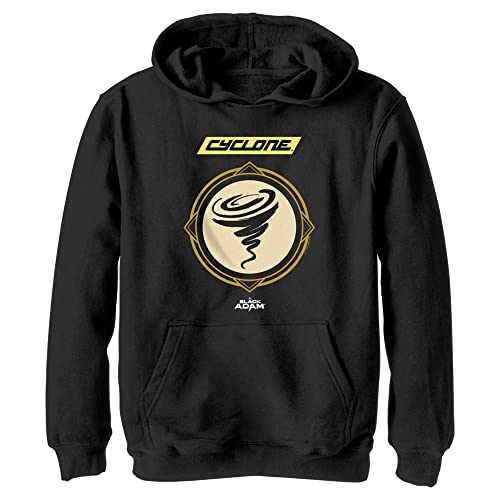 Photo 1 of DC Comics Black Adam Boys Hoodie Cyclone Symbol Pullover, Black, Youth X-Large
