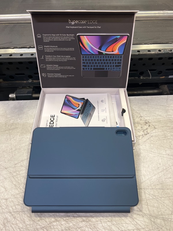 Photo 1 of typecase Edge Keyboard for iPad 10th Generation (10.9", 2022) - 10 Colors Backlit, Thin, Multi-Touch Trackpad, BT, Magnetic Clasp Keyboard Case for iPad 10th Gen 10.9 - Pacific Blue ??Pacific Blue