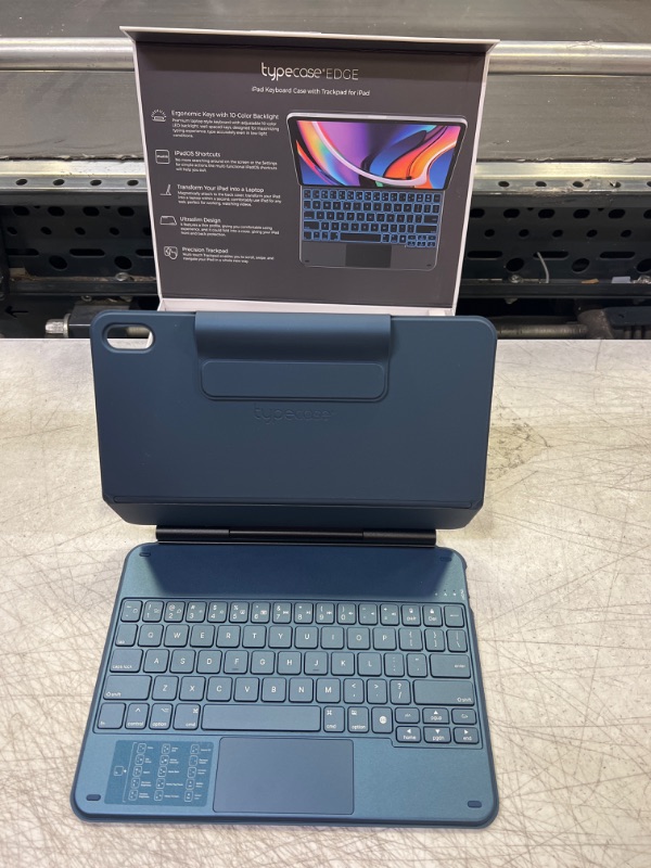 Photo 1 of typecase Edge Keyboard for iPad 10th Generation (10.9", 2022) - 10 Colors Backlit, Thin, Multi-Touch Trackpad, BT, Magnetic Clasp Keyboard Case for iPad 10th Gen 10.9 - Pacific Blue ??Pacific Blue