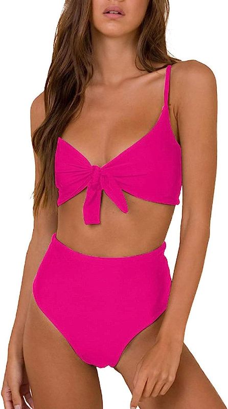 Photo 1 of  size XL Honlyps Bikini Swimwear Womens High Waisted Two Piece Swimsuit Tie Knot High Cut Bathing Suit for Women