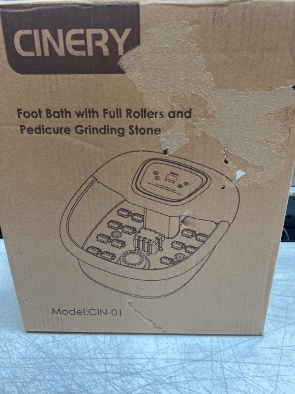 Photo 1 of CINERY Foot Spa Bath Massager with Heat, Bubbles, Vibration and Pedicure Foot Spa with 16 Rollers for Feet Stress Relief, Foot Soaker with Mini Acupressure Massage Points & Temperature Control